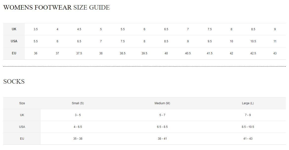 Berghaus Size Guide