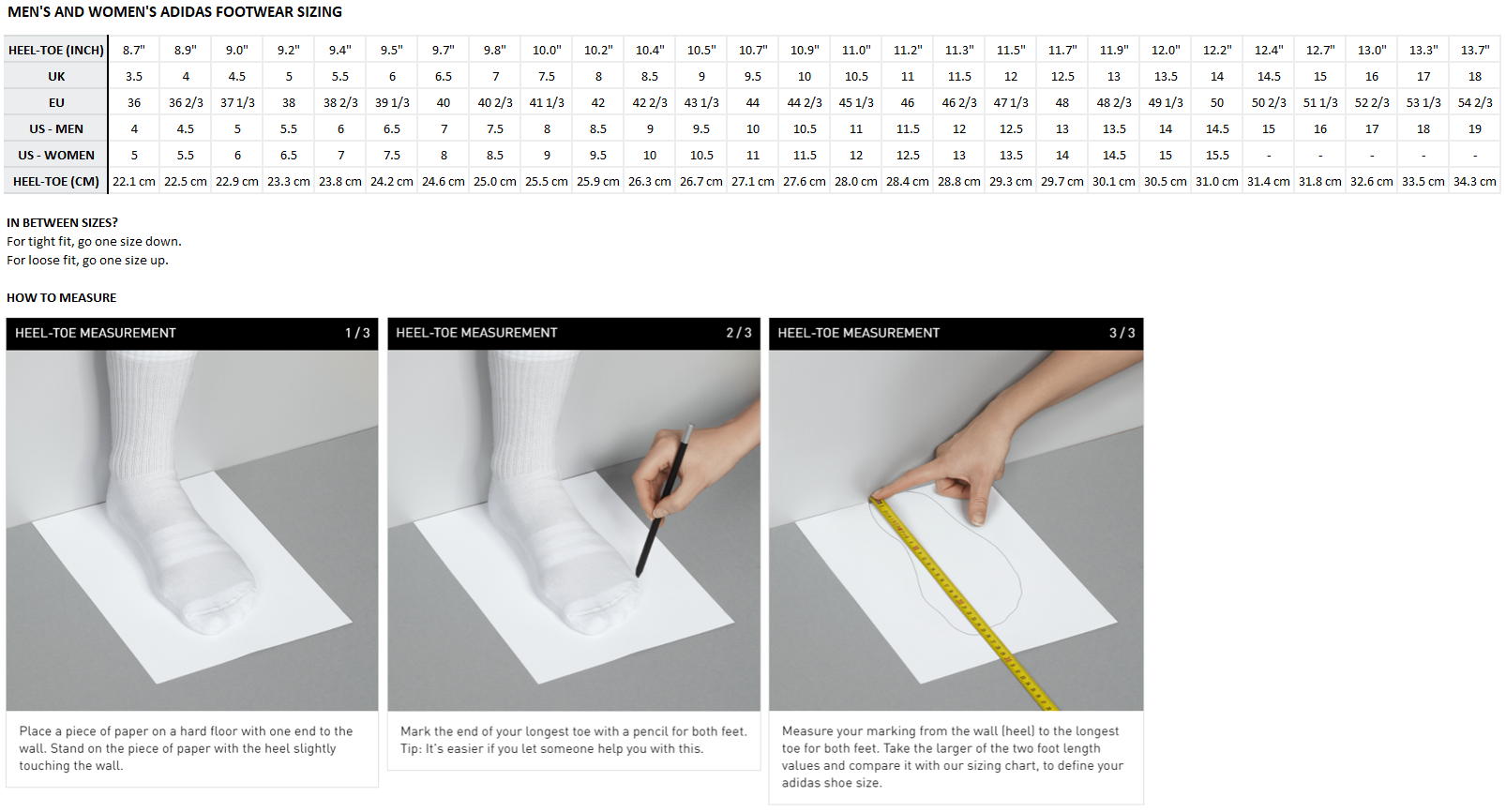 hvordan man bruger romantisk udtryk Adidas Originals Size Guide