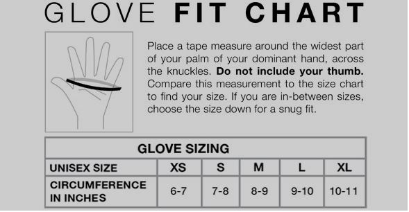 Buff Gloves Size Chart