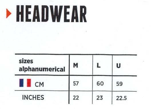 Lafuma Size Chart
