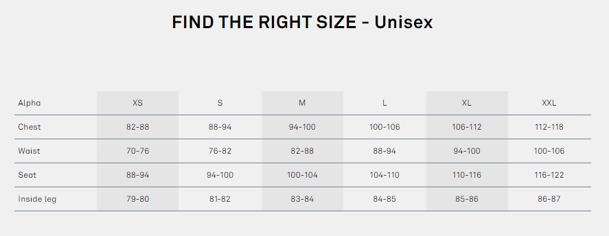Lundhags Size Guide