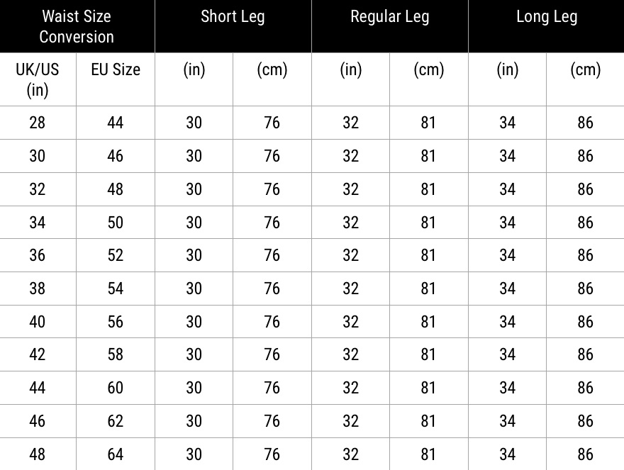 trouser size conversion - yenanchen 